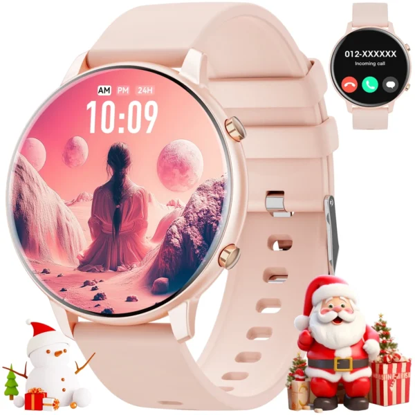 2025 New Women'S Smart Watch, 1.39-Inch Round Screen, Multiple Movement Modes, Answering And Making Calls, Information Reminder, Smart Watch For Android And Ios (Pink)